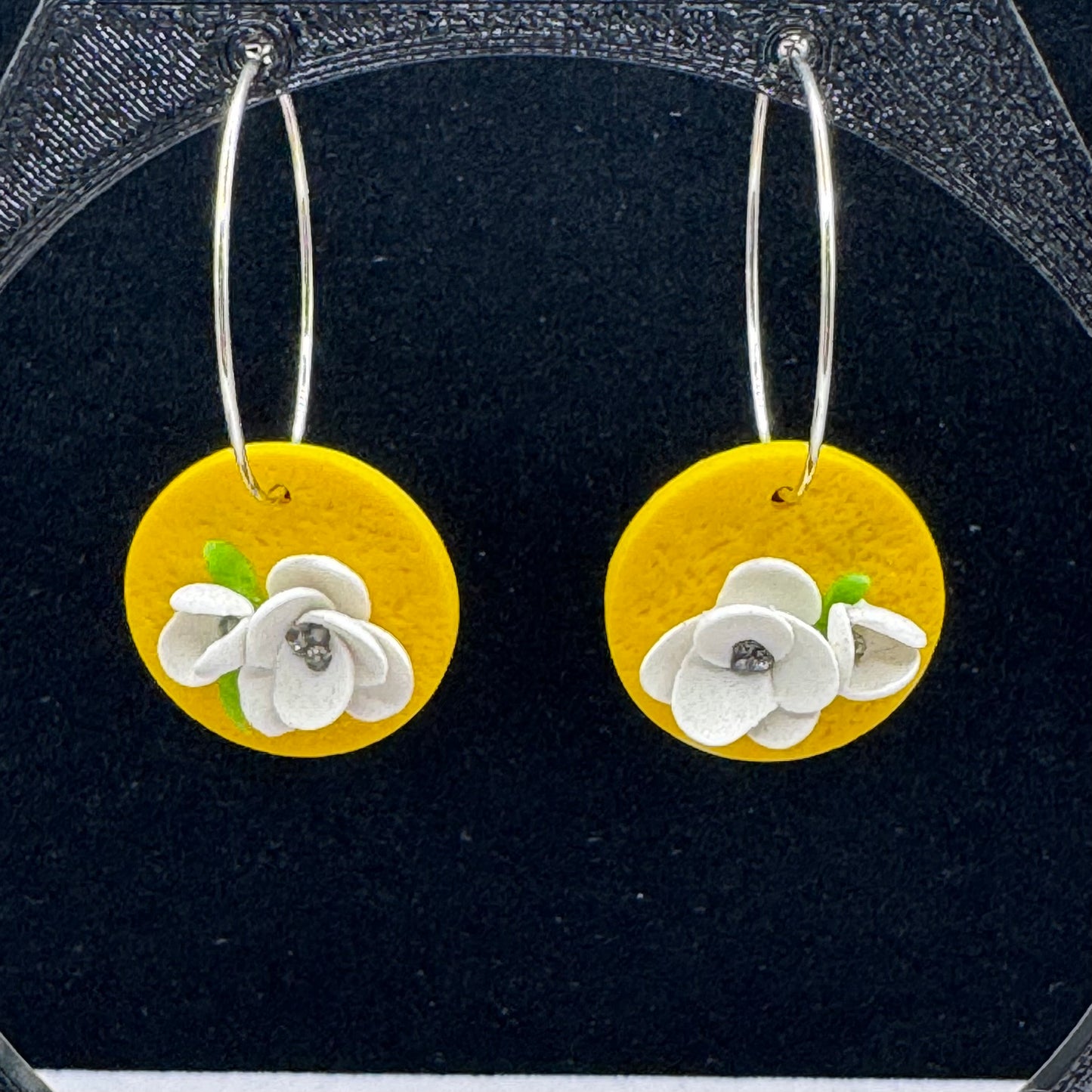 Sunlit Magnolia Hoops