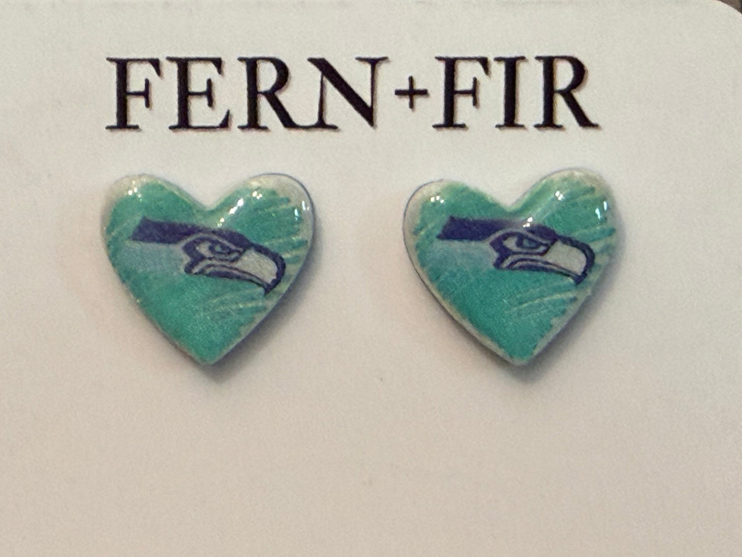 12’s SeaHawks Stud Earrings