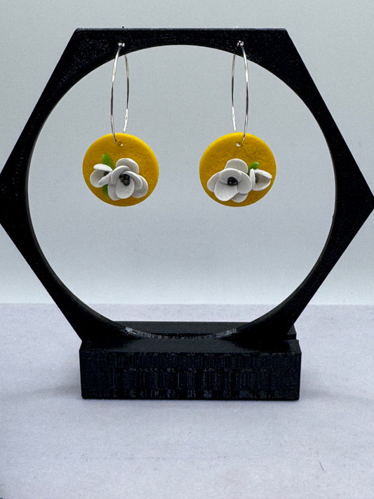 Sunlit Magnolia Hoops