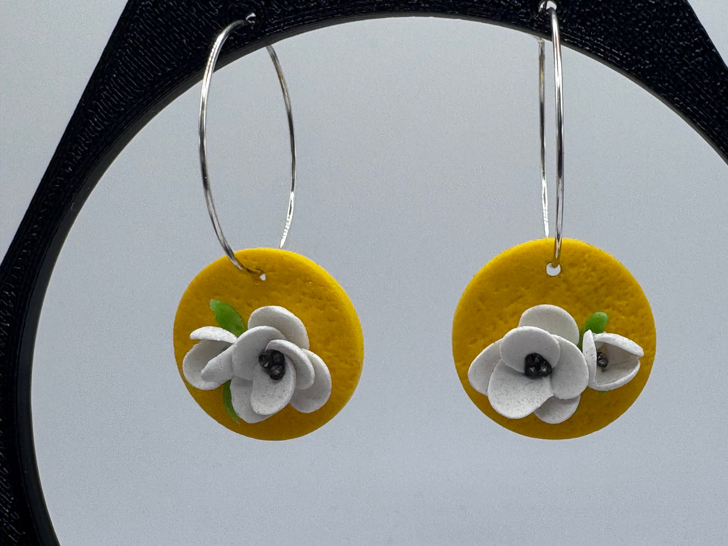 Sunlit Magnolia Hoops