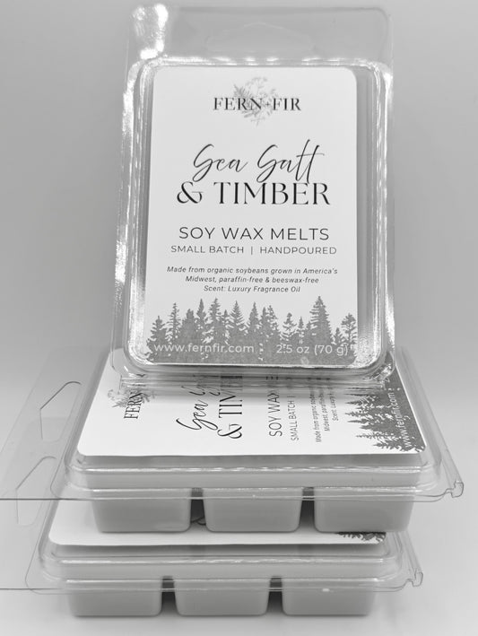 Sea Salt & Timber - Hand Poured - Organic Soy Wax Melts