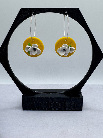 Sunlit Magnolia Hoops